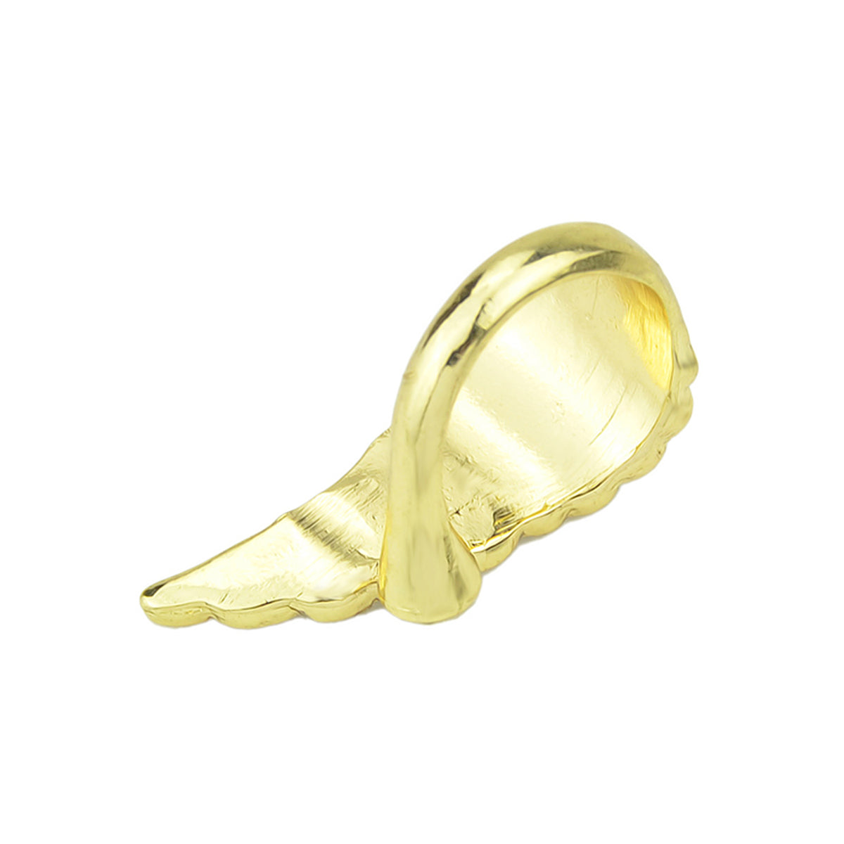 Rhinestone Decor Gold Wing Finger Ring Women Luxurious Band Textured Jewellery-4