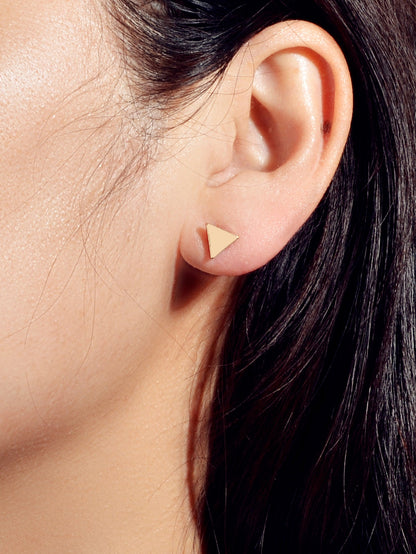 Minimalist Geometric Small Stud Tiny Triangle Mini Cartilage Tragus Earrings-1