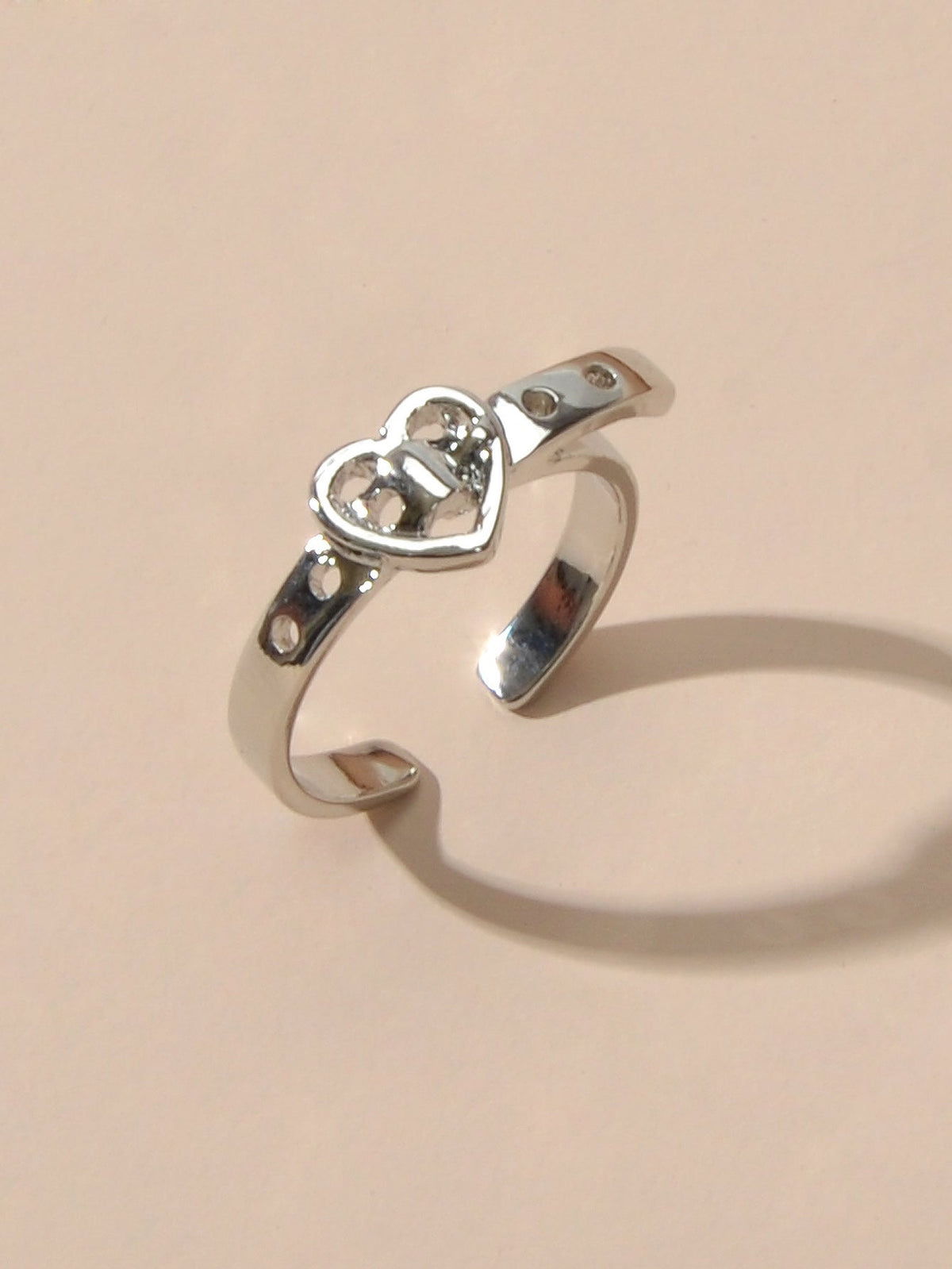 1pc Boho Chic Silver Heart Toe Ring Minimalist Summer Beach Finger Foot Jewelry-1