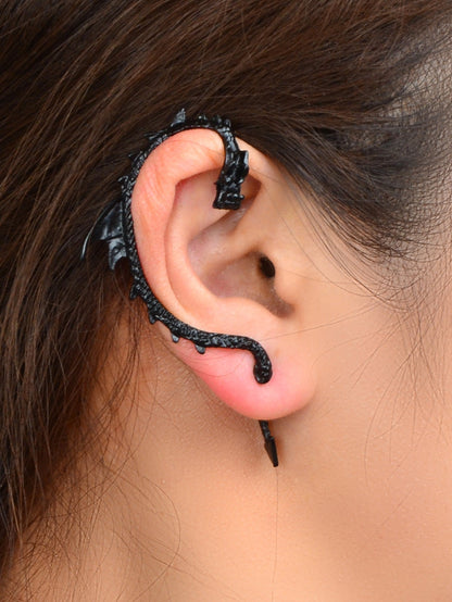 1 pc Vintage Punk Dragon Tentacle Climber Pierced Gothic Ear Cuff Wrap Earrings-1