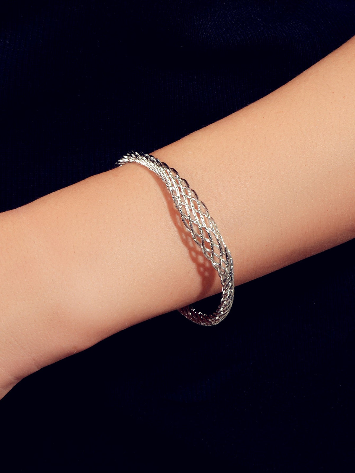 Ladies Jewellery Hollow Mesh Shape Gold Silver Open Cuff Women Bangle Bracelets-1