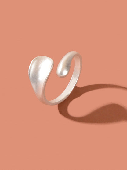 Female Minimalist Jewellery Gold Leaf Design Finger Ring Girl Wedding Party Band-4