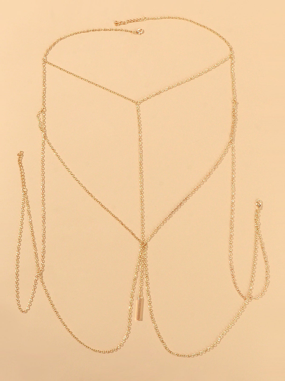 Sexy Gold Bikini Beach Body Chain Layered Chest Harness Belly Waist Jewellery-1