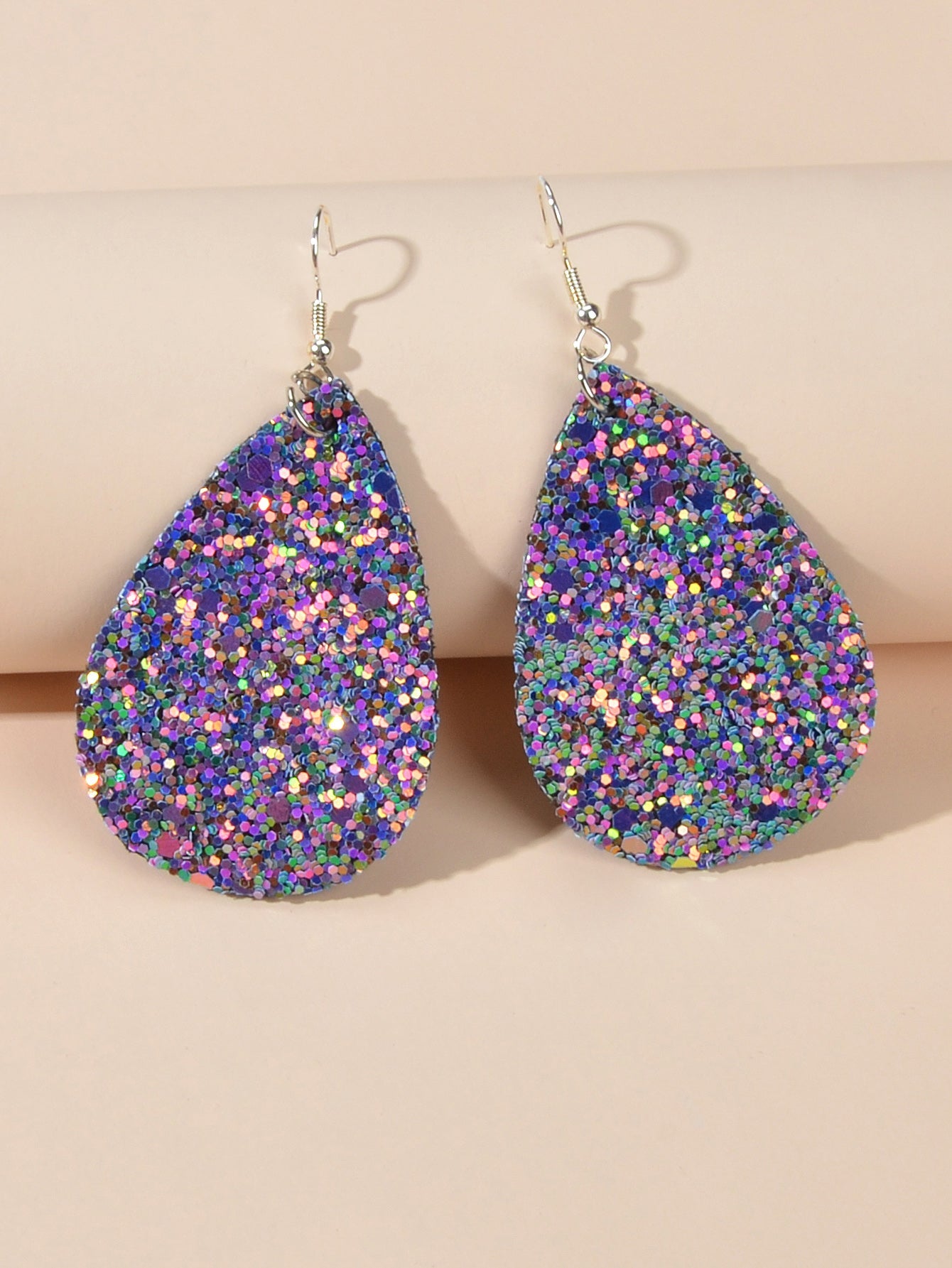 Shining Female Jewelry Multi-colored Sequins Water Drop Earrings for Women Party-1