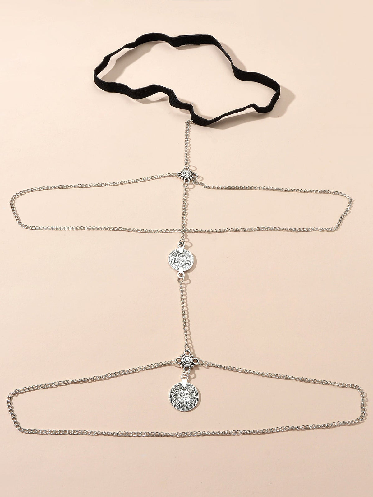 Glamorous Coin Charm Antique Leg Chains Bikini Beach Body Chain Harness Jewelry-1