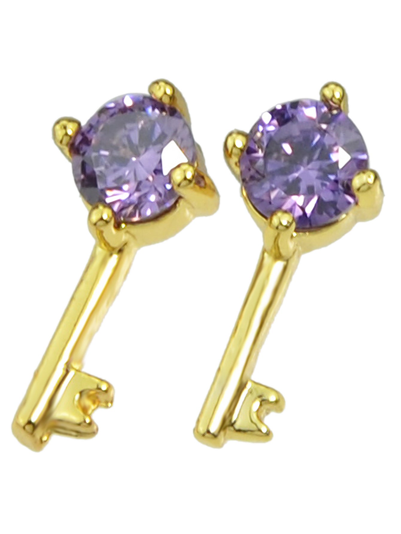 Perfect Wedding Engagement Jewellery Created Cubic Zirconia Key Stud Earrings-1