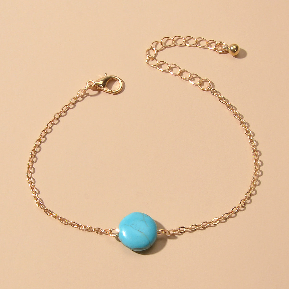 Indian Ethnic Jewelry Gold Silver Chain Turquoise Bracelet Bohemian Accessories-1