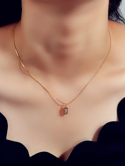 Number 7 Square Charm Necklace Women Girls Teens Party Decoration Jewellery Gift-1
