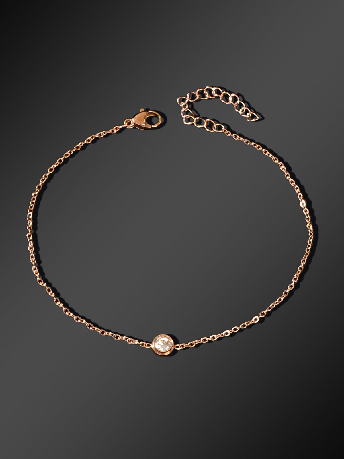 Delicate Summer Beach Rose Gold Chain Rhinstone Charm Anklets Women Jewellery-1