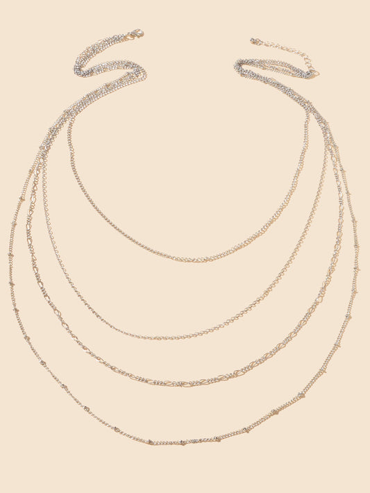 Gold Silver Long Tassel Multi-layer Chain Necklace Girls Cool Designer Jewellery-1