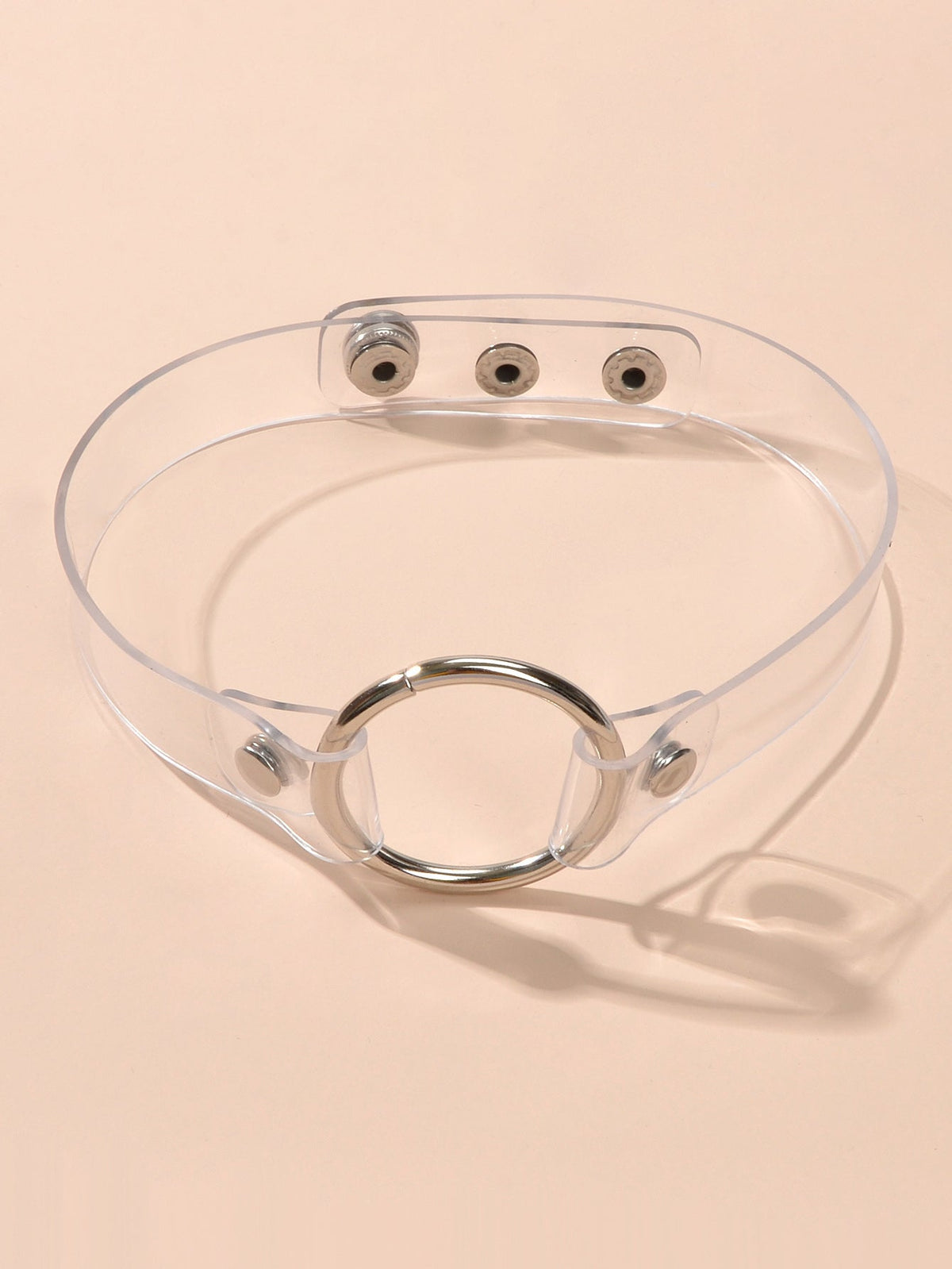 Punk 90s Transparent Gothic Choker Necklace Silver Circle Cosplay Jewellery Gift-1