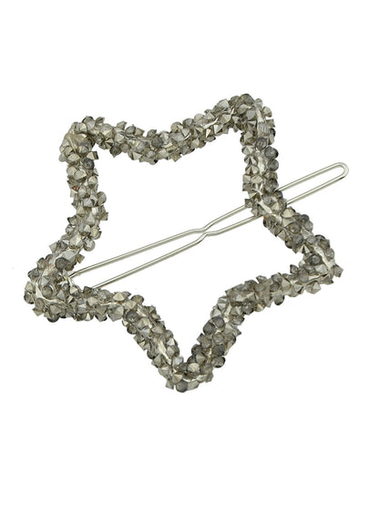 Luxurious Hair Accessories Headwear Rhinestone Silver Star Hairgrips Hair Clips-1
