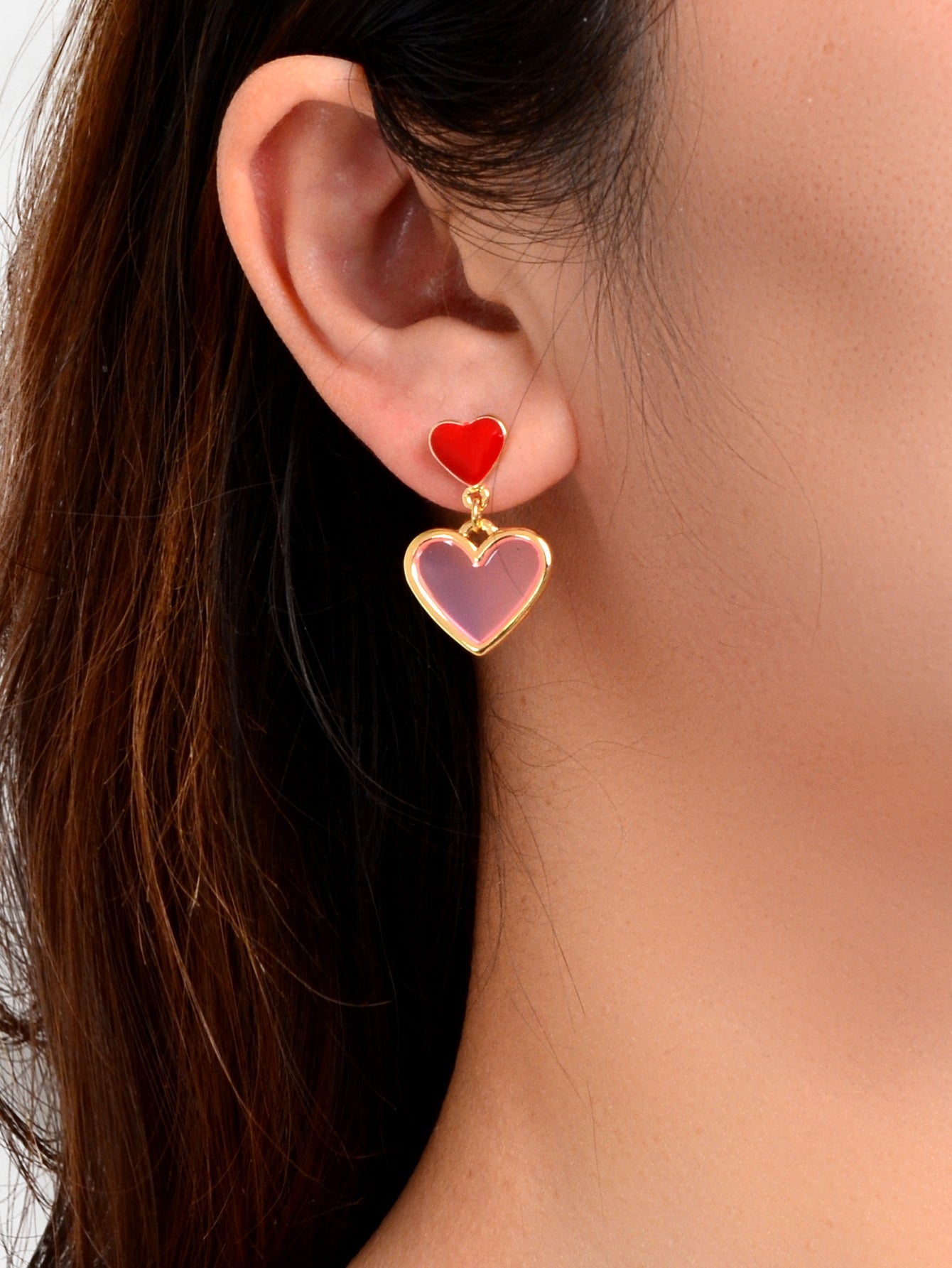 Love Heart Earrings Fancy Dangling Drop Stud Women Girls Jewellery Party Gift-1