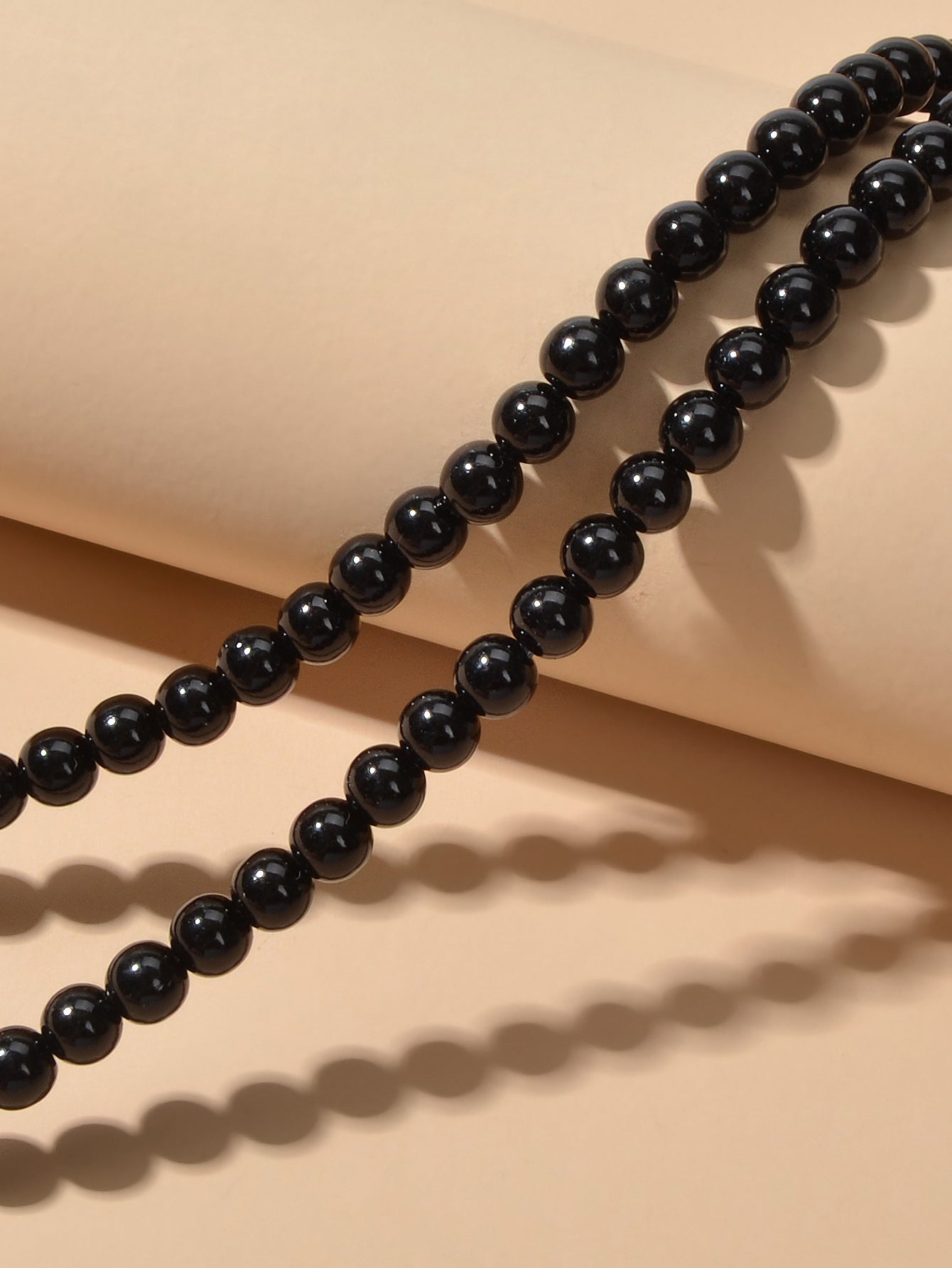 Short Black Beads Necklace Pearl Choker Wholesale Price Jewellery Accessories-4