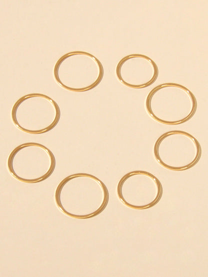 8pcs Gold Silver Simple Finger Knuckle Stack Rings Set Punk AU Stock Jewellery-1