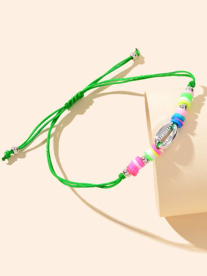 Boho Chic Candy Color Handmade Soft Beads Shell Anklet Adjustable Foot Jewellery-1