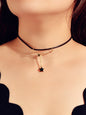 Gothic Punk 90s Black Pu Leather Star Charm Tattoo Choker Necklace Grunge Collar-1