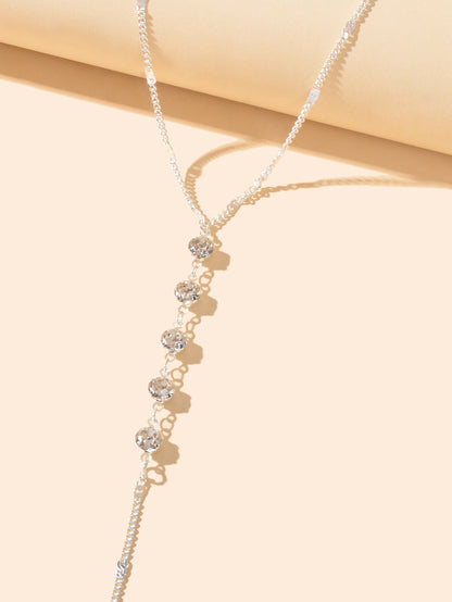 Sexy Rhinestone Decor Thin Bra Bikini Waist Belly Body Chains Beach Body Jewelry-2