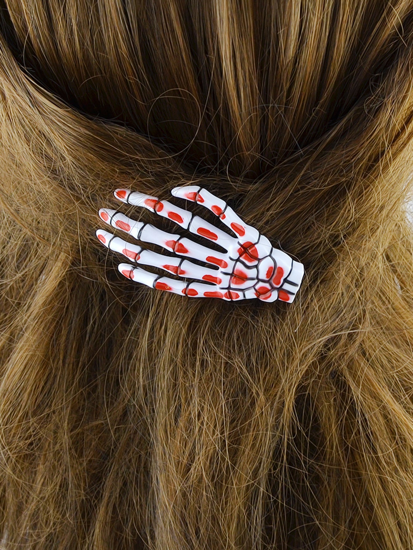 Gothic Halloween White Skeleton Hand Bone Hair Clips Hairpins Cosplay Accessory-1