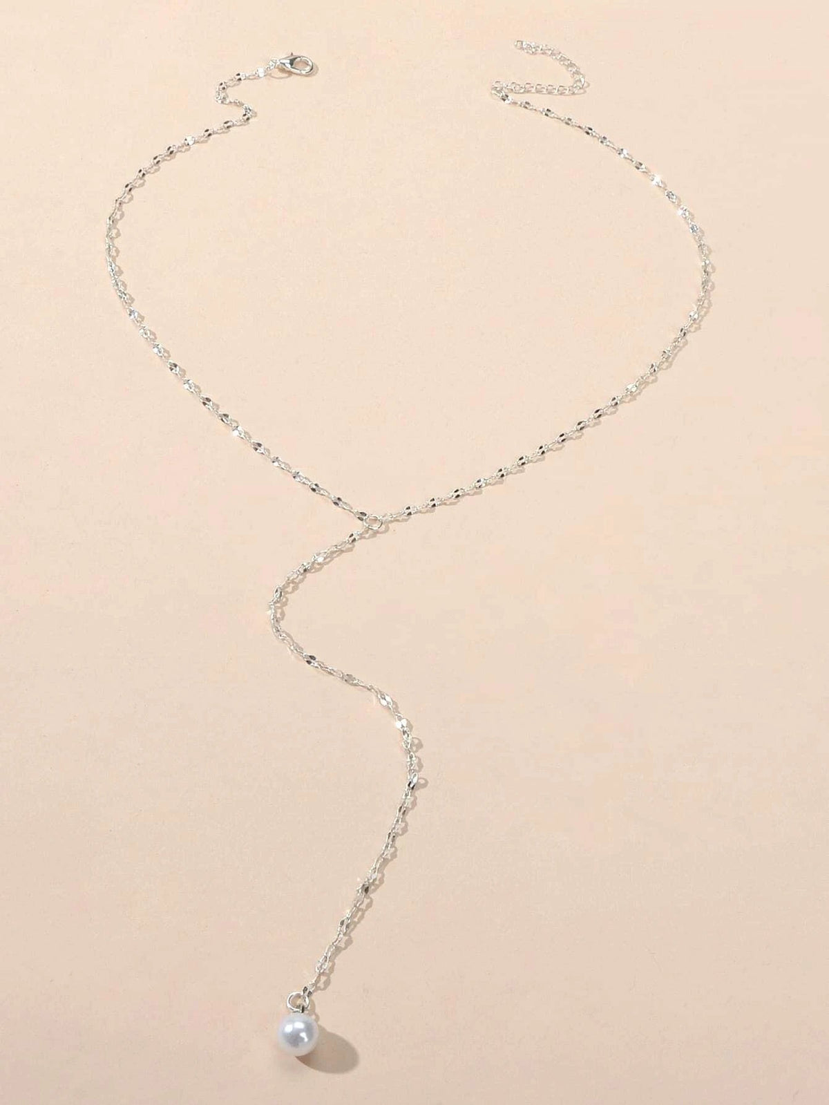 Pearl Silver Tone Long Chain Necklace Tassel Party Jewellery Women Accessories-1