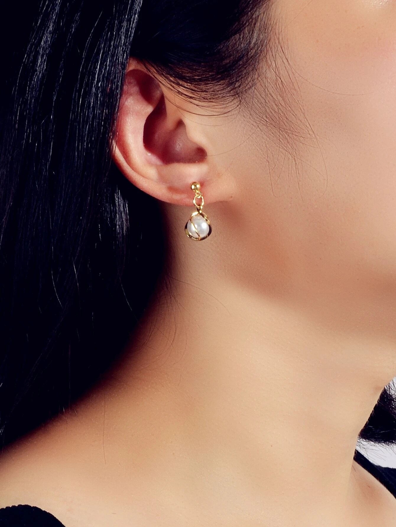 AU Local Jewellery Pearl Decor Gold Drop Earrings Wholesale Price Accessories-1