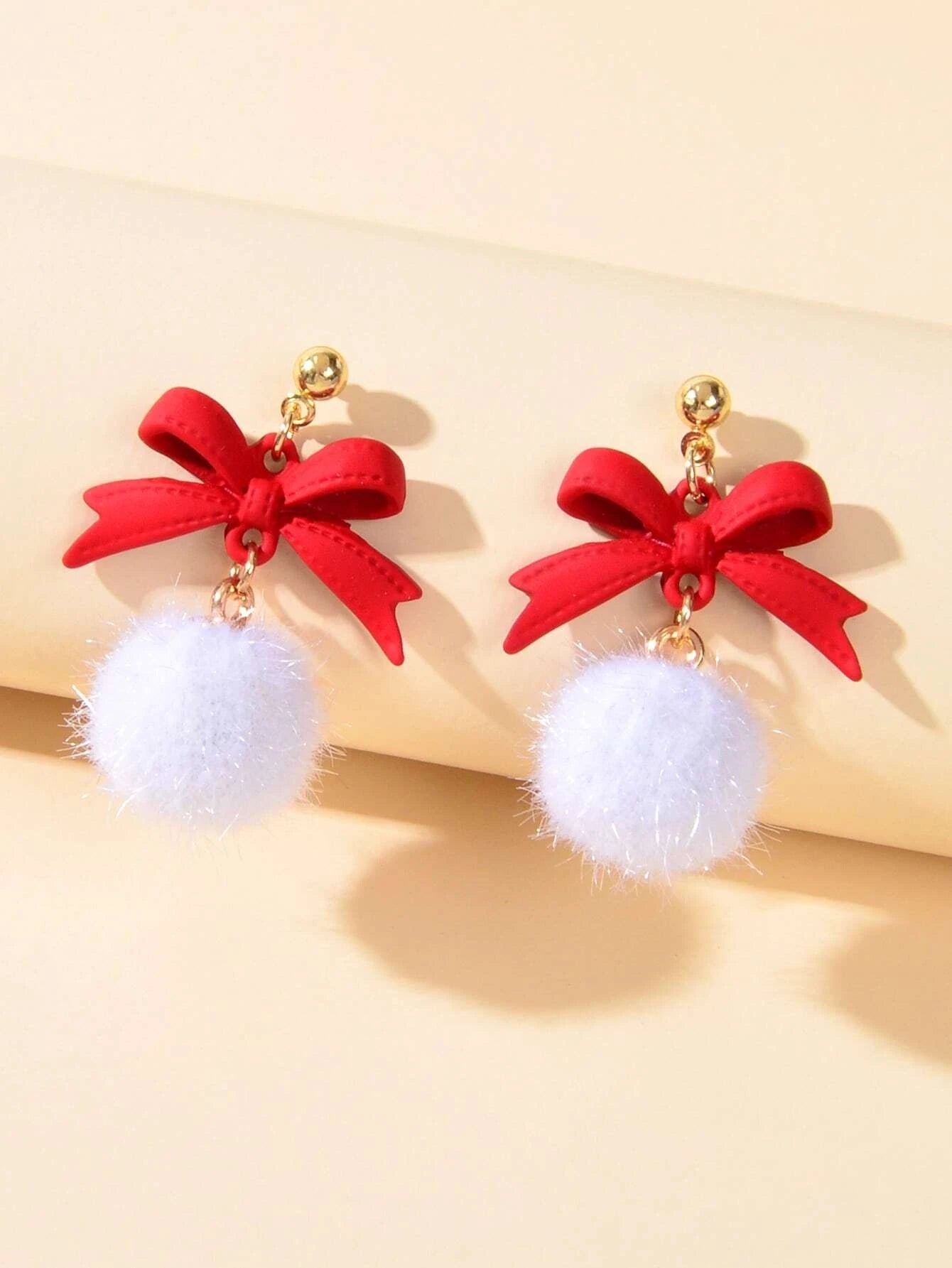 Bow Ball Earrings Dangle Drop Charm Stud Jewelry Women Girl Teens Beautiful Gift-2