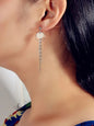 Punk Style Silver Chain Disc Bar Circle Drop Dangle Earrings Fashion Accessories-0