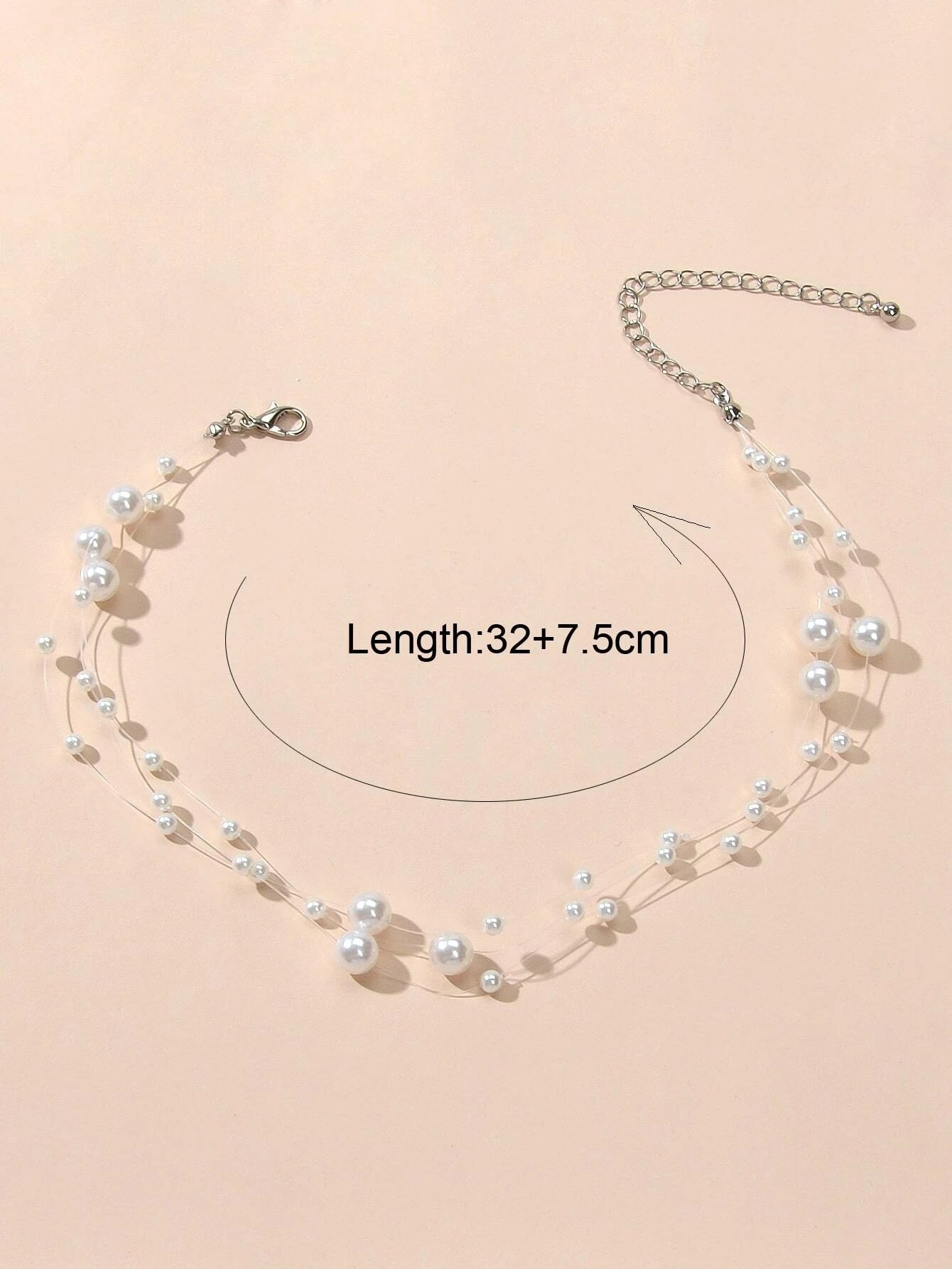 Handmade Multi-layer Chain Pearl String Choker Collar Necklace Women Accessory-1