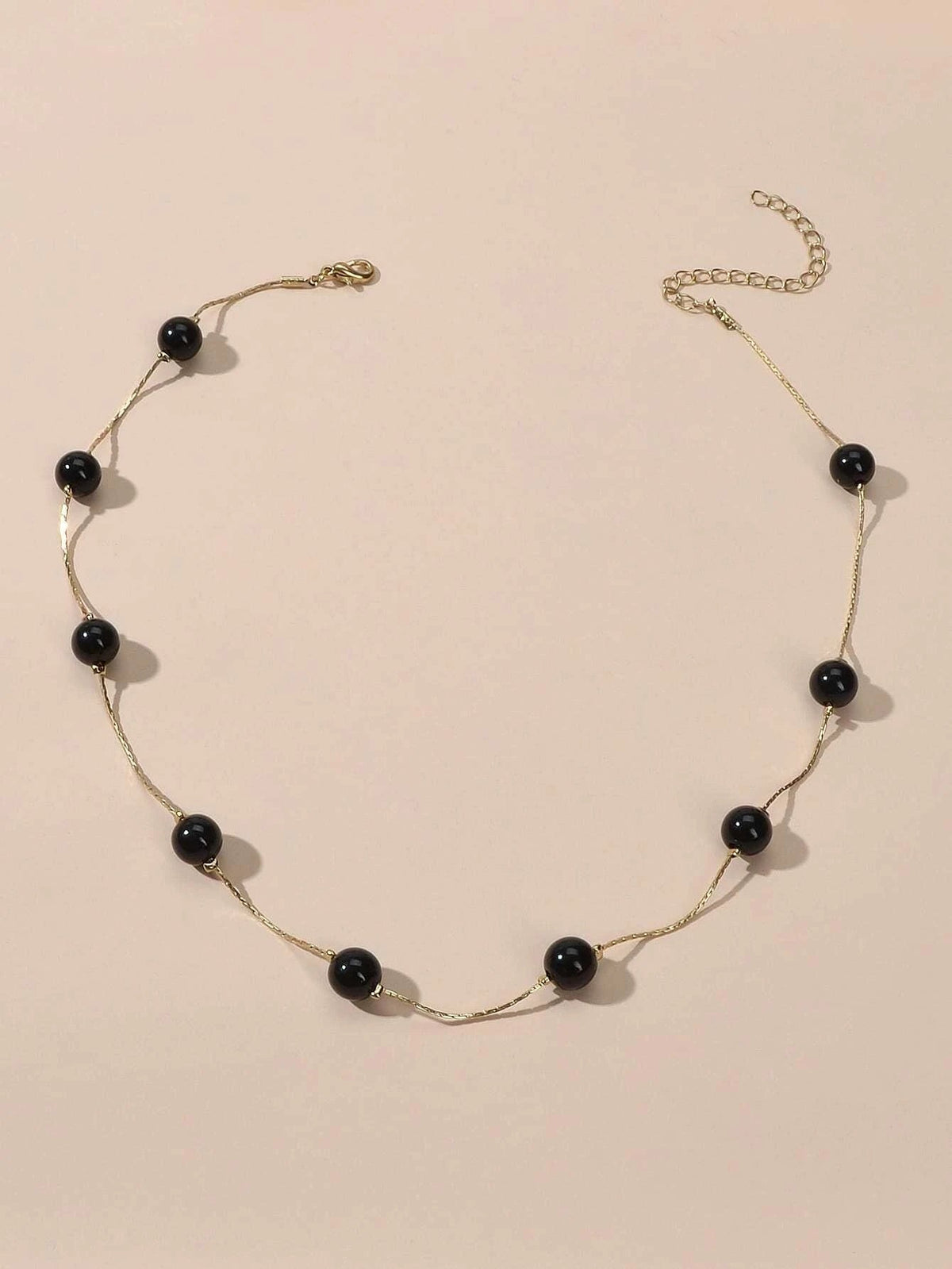 AU Post Fashion Accessories Black Beads Gold Chain Necklace Women Party Jewelry-1