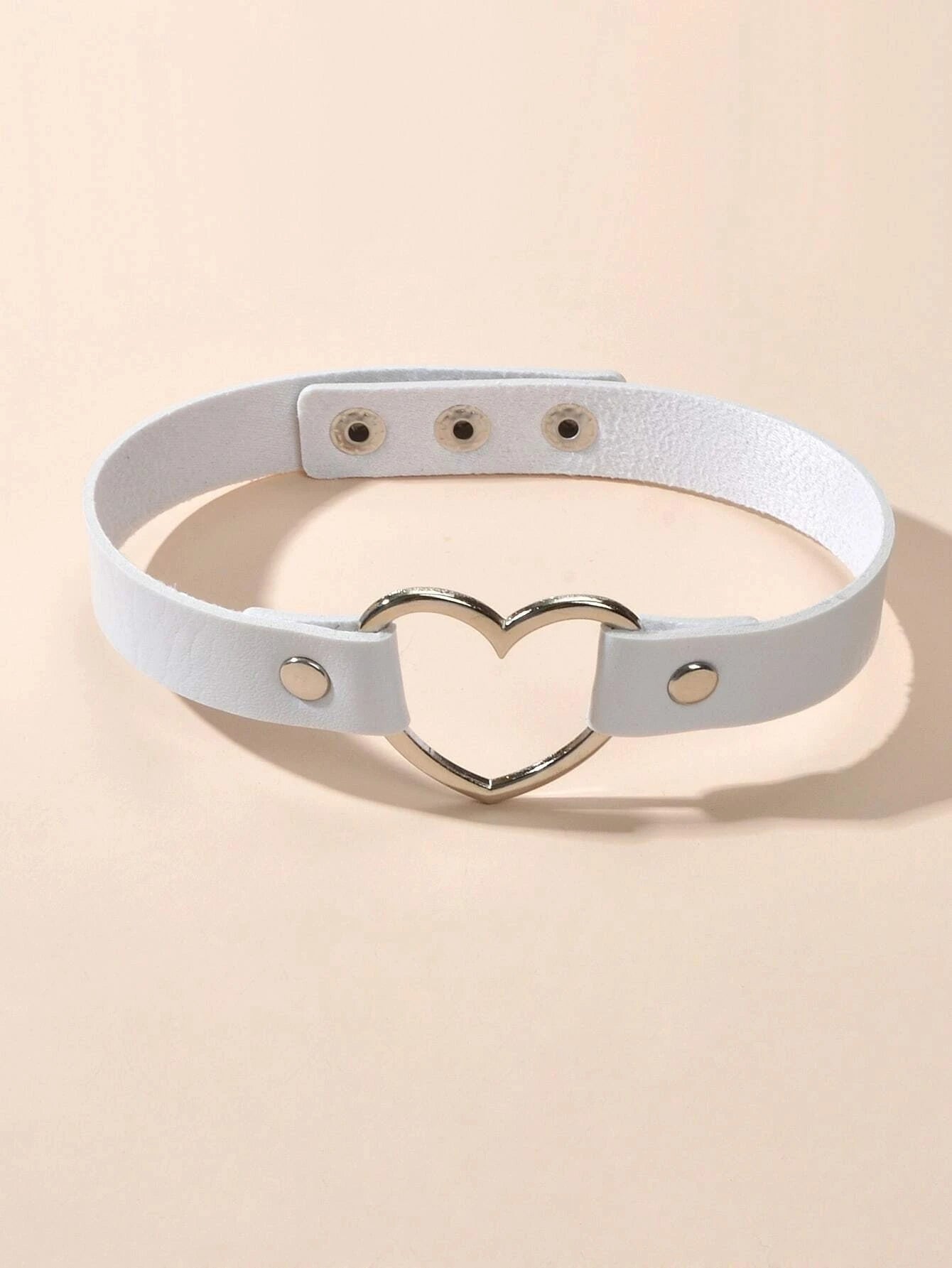 Punk Gothic Leather Love Heart Choker Collar Buckle Necklace Teens Stunning Gift-5