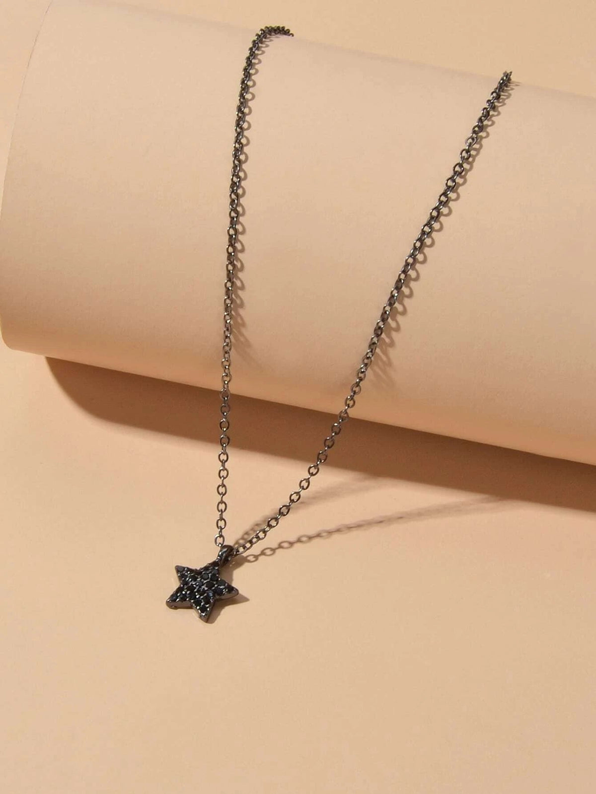 Fashion Rhinestone Jewellery Black Star Pendant Necklace Beautiful Choker Collar-1