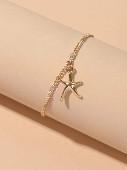 1 pc Silver Gold Starfish Charm Anklet Boho Beach Bracelet Foot Chain Jewellery-1