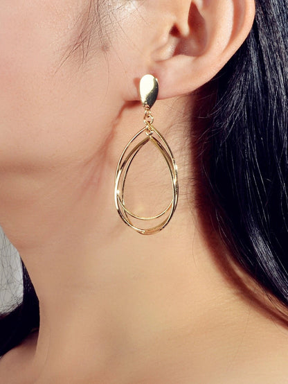 Female Jewellery Gold Silver Geometric Water Drop Statement Charm Earrings Women-1
