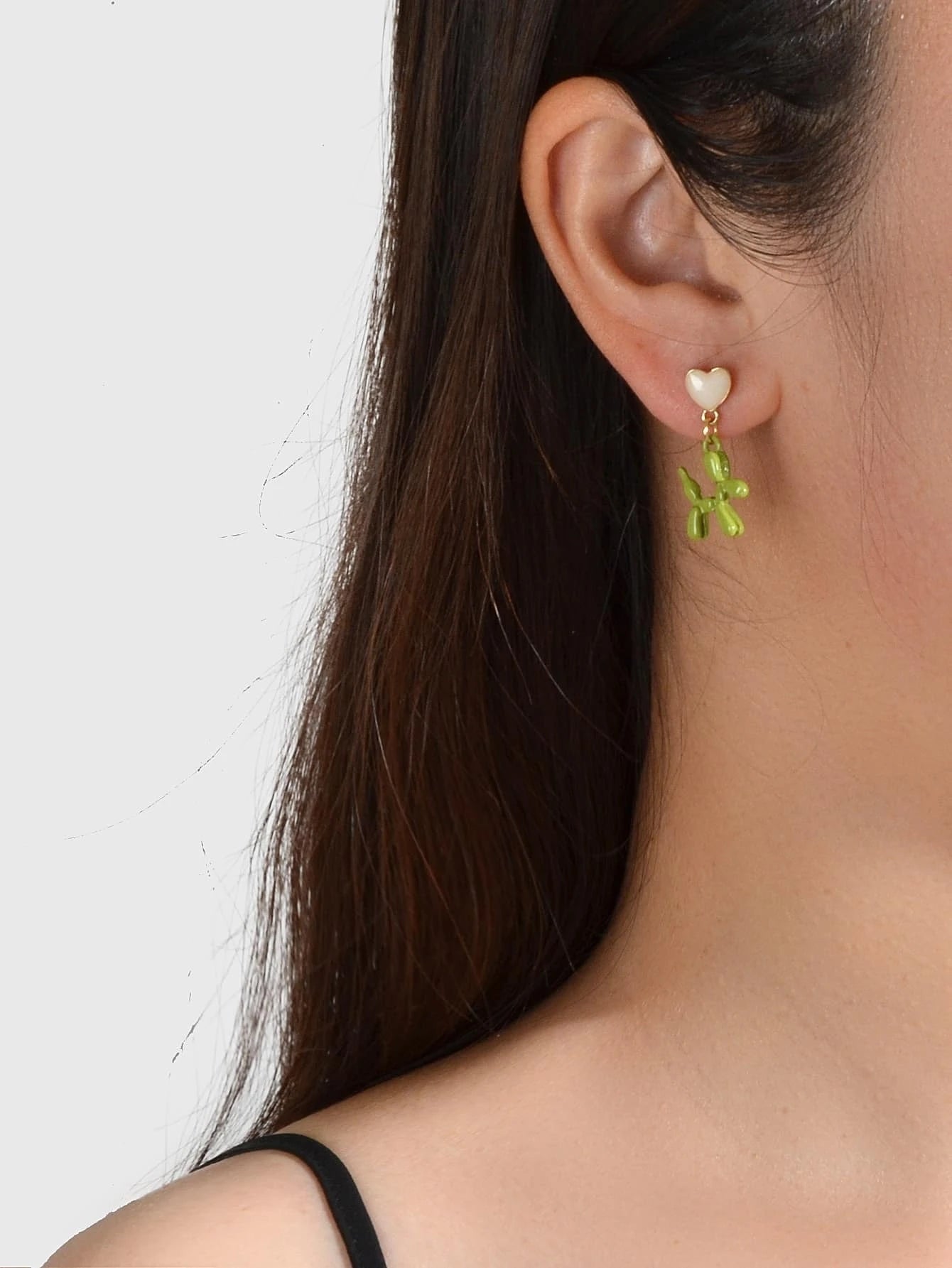 Lovely Jewellery Heart Green Dog Dangle Earrings Wholesale Price Cartoons Gift-1