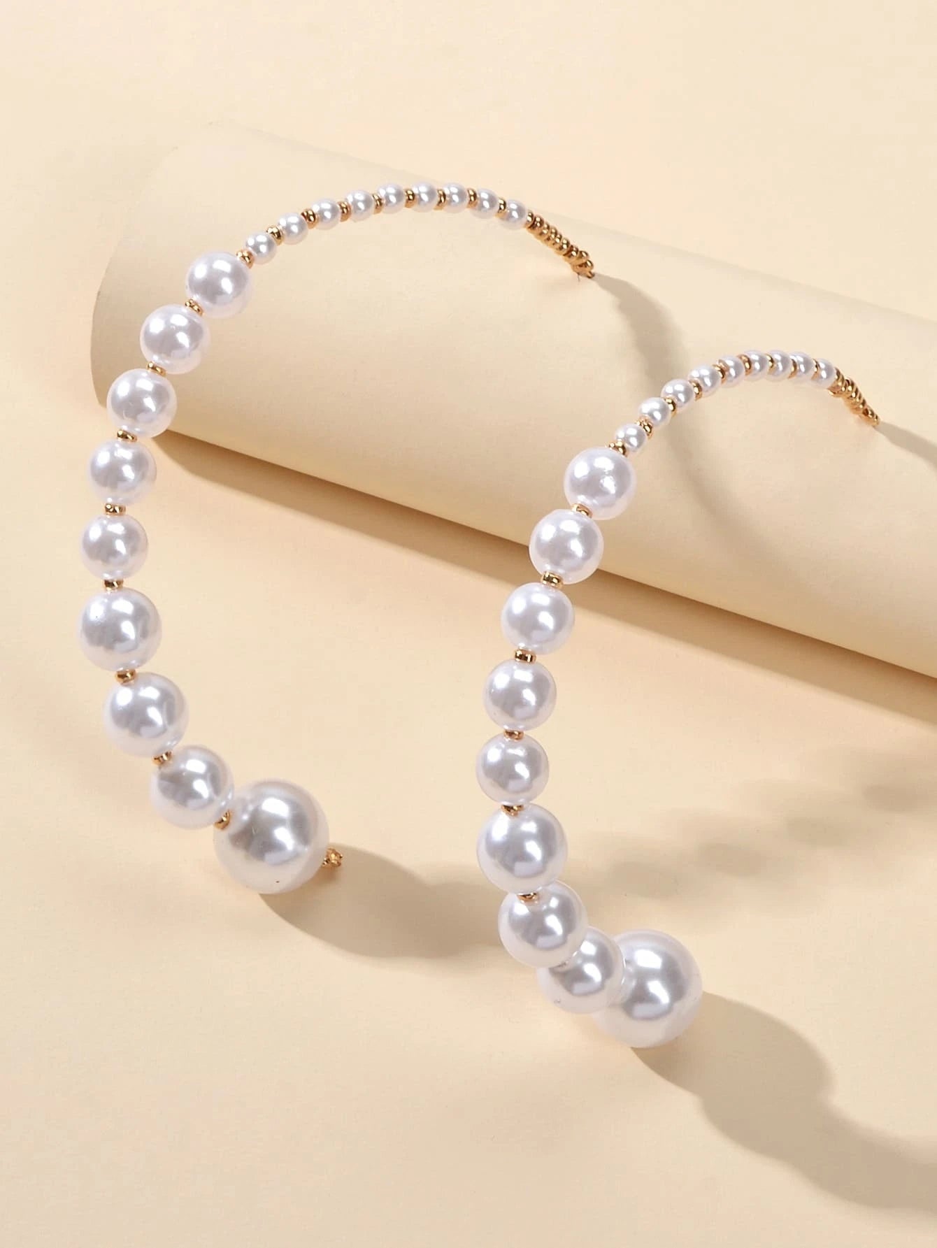 Retro Jewellery Big Pearl Statement Hoop Earrings Fashion Women Accessories-1