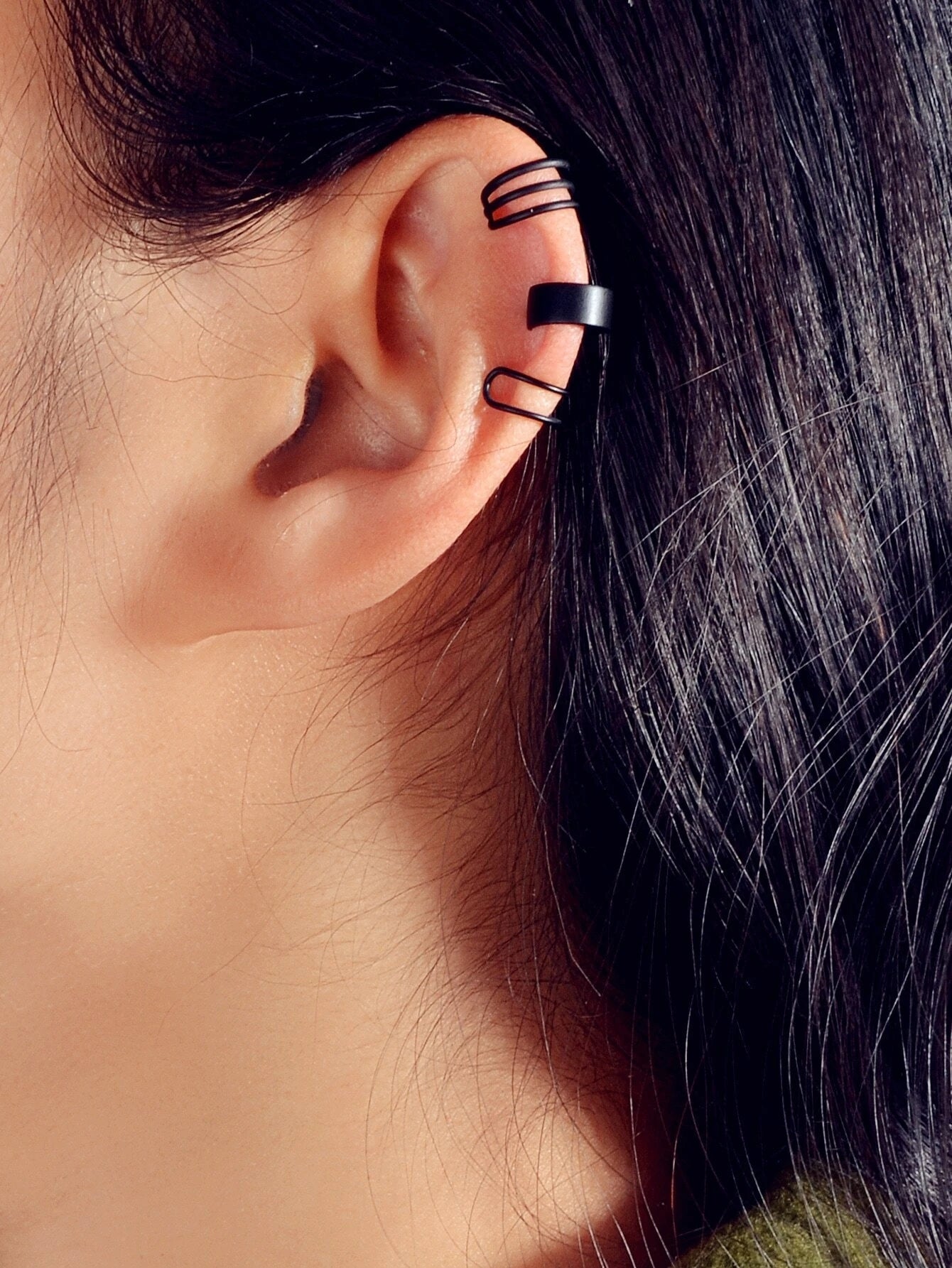 3pcs Minimalist Metal Geometric Earrings Ear Cuff Punk Rock Women Accessories-0