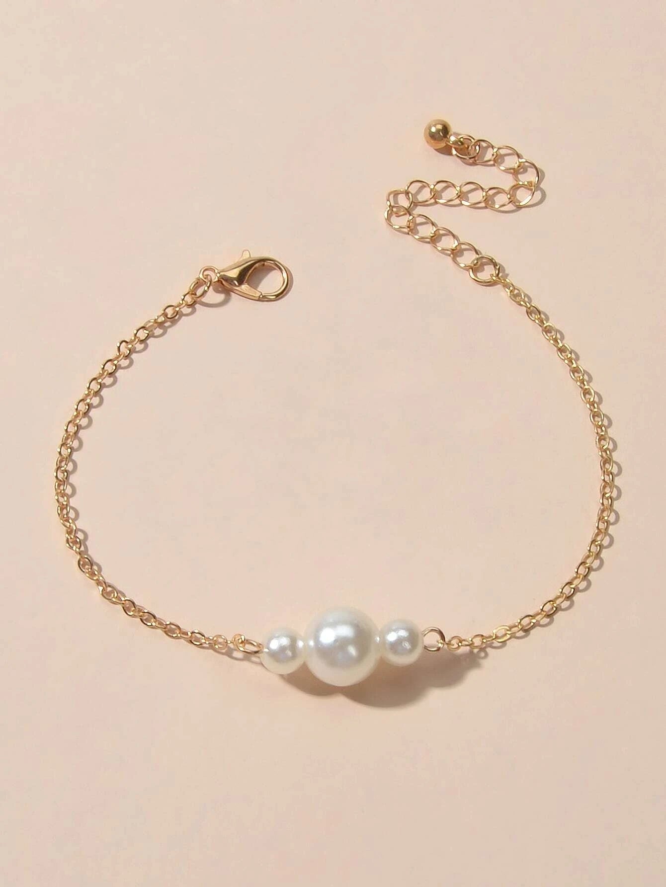 Retro Jewelry Pearl Charm Gold Silver Bracelet Teens Wholesale Price Accessories-1