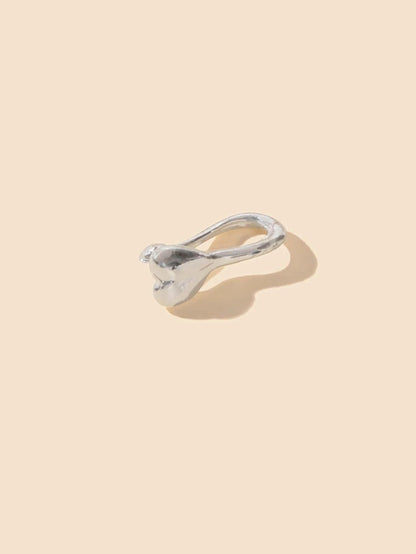 1pc Gold Silver Geometric Heart Fake Nose Ring Lip Body Piercing Stud Jewellery-1