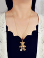 Fashion Jewelry Gold Silver Long Chain Lovely Bear Pendant Necklace Accessories-0