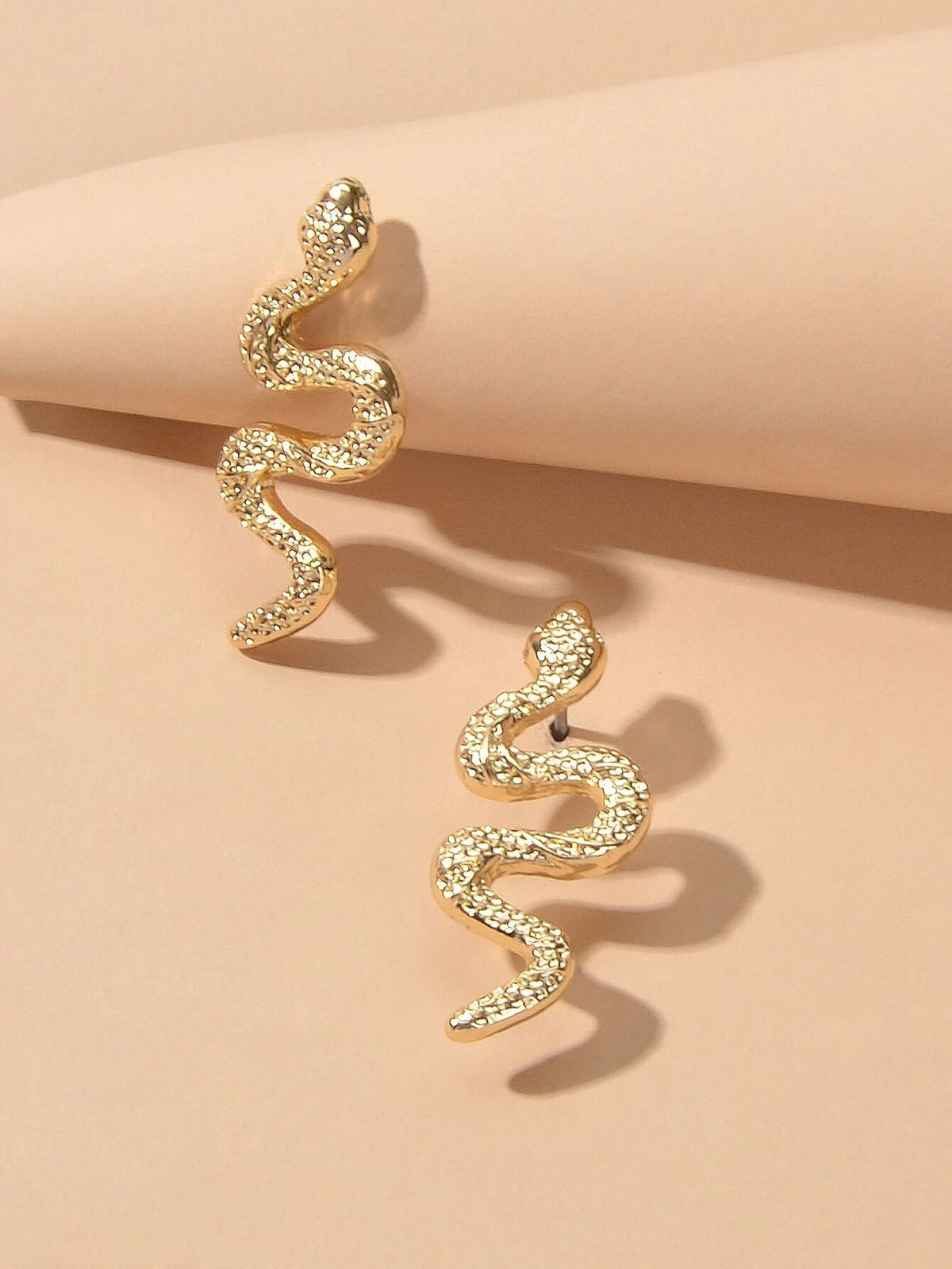 Personality Gold Silver Cute Snake Stud Pierced Earring Women Girls Accessories-1