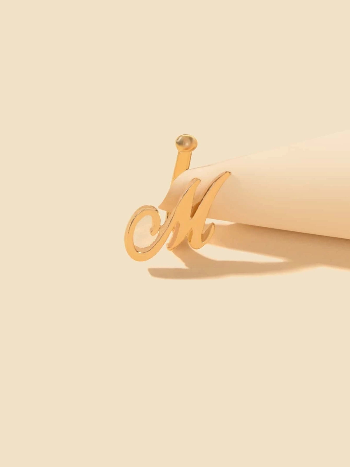 Gold Letter M Shape Small Fake Nose Ring Lip Ear Nose Body Piercing Stud Jewelry-1
