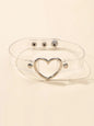 Punk Gothic Leather Love Heart Choker Collar Buckle Necklace Teens Stunning Gift-7