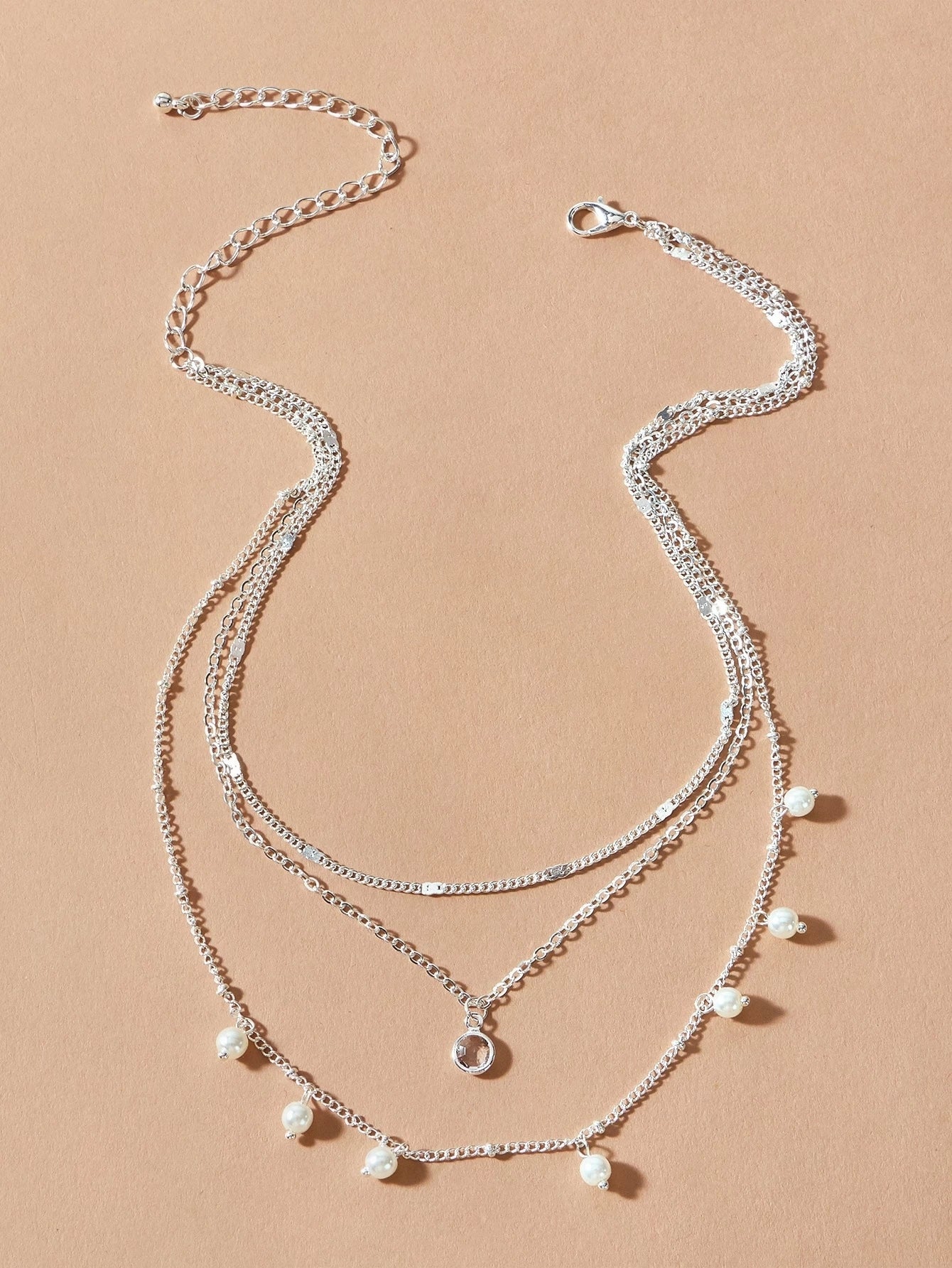 AU Local Fashion Pearl Charm Gold Multi-layer Chain Necklace New Style Jewellery-1