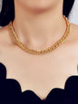 Minimalist Gold Chunky Solid Chain Statement Necklace Punk Halloween Jewellery-0
