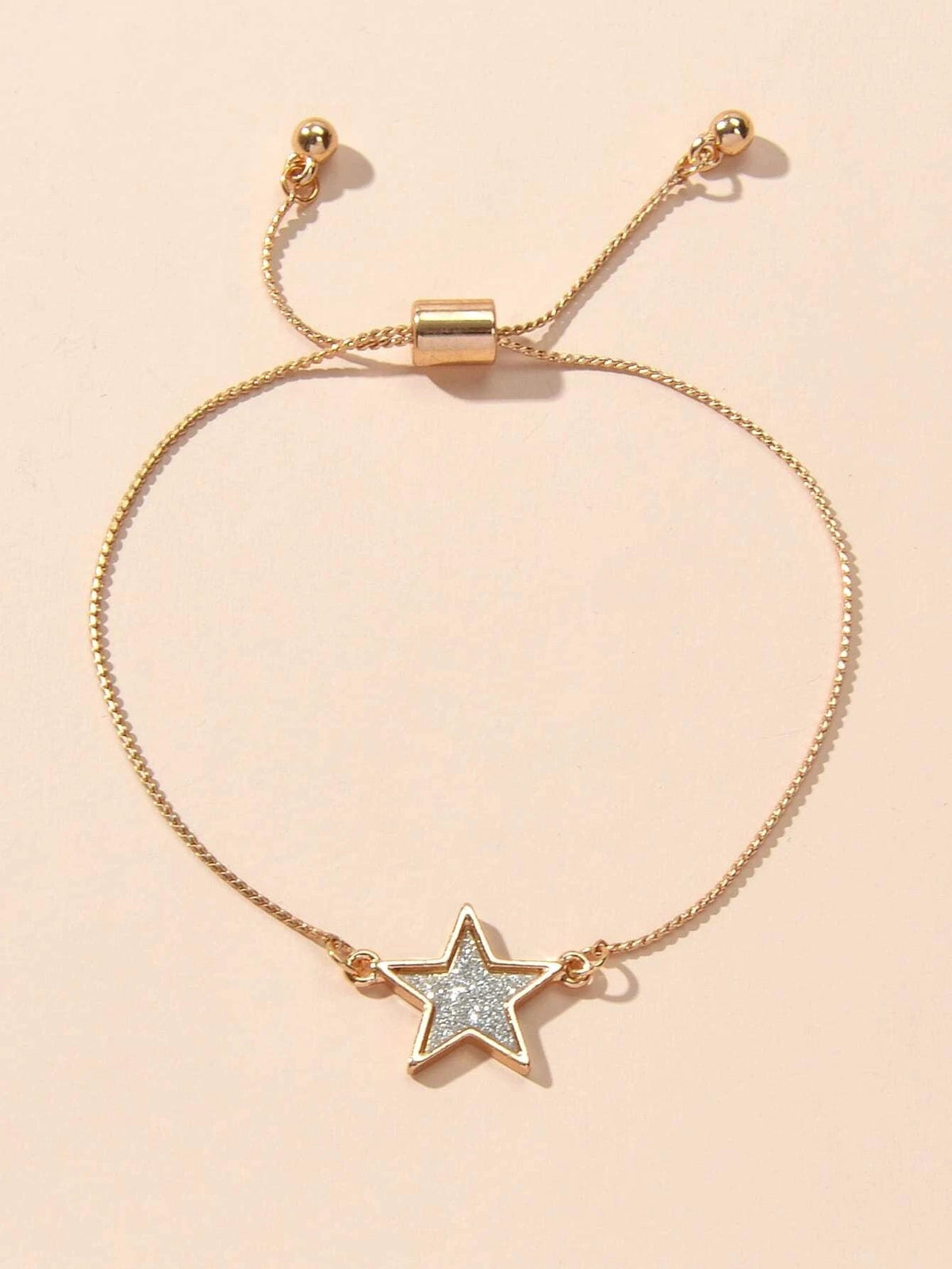 Gold Colour Chain Star Charm Adjustable Bracelet Girls Teens Accessories Jewelry-0