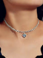 Fashion Gold Silver Chain Love Heart Charm Necklace Women Minimalist Accessories-0