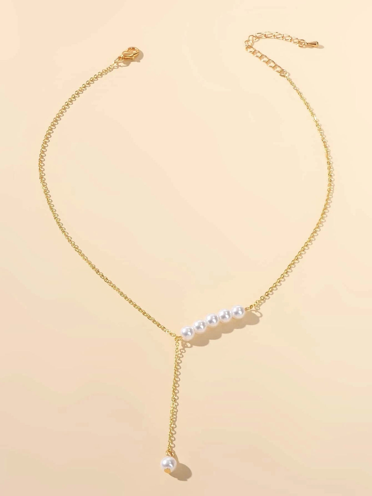 Luxurious jewellery Pearl Gold Silver Chain Y Shape Pendant Necklace Accessories-1