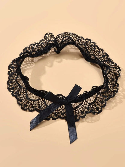 Women's Sexy Thigh Lace Bowknot Elastic Leg Chain Halloween Party Cosplay-4