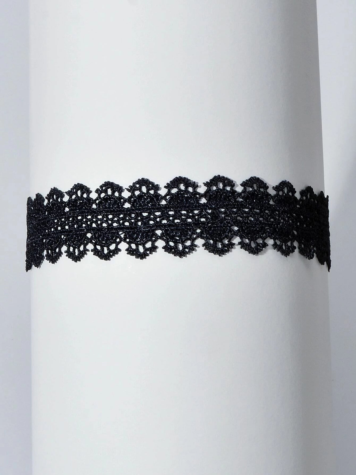 Black Lace Flower Pattern Short Gothic 90s Tattoo Choker Retro Necklace Collar-2