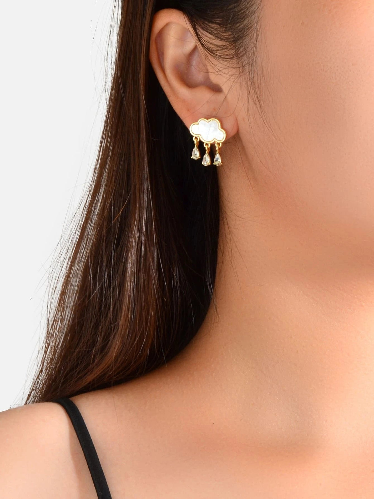 Designer Jewelry Clouds Shape Water Drop Charm Dangle Earrings Funny Women Gift-1